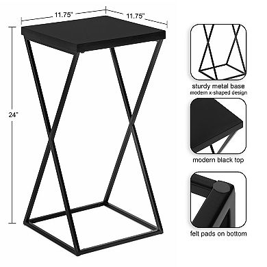 Elix Wood and Metal Table and Plant Stand 12x12x24