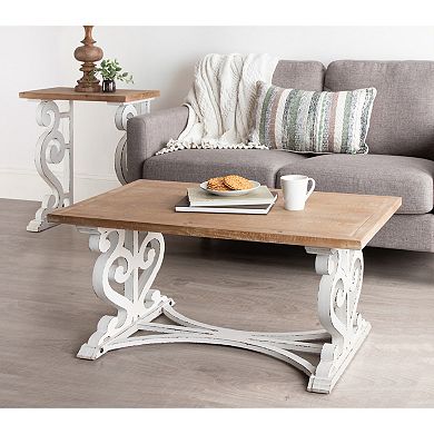 Wyldwood Rustic Carved Wood Coffee Table 38x23x18