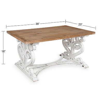 Wyldwood Rustic Carved Wood Coffee Table 38x23x18
