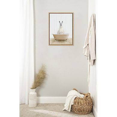 Sylvie Llama Farmhouse Bath Framed Canvas by Amy Peterson Art Studio