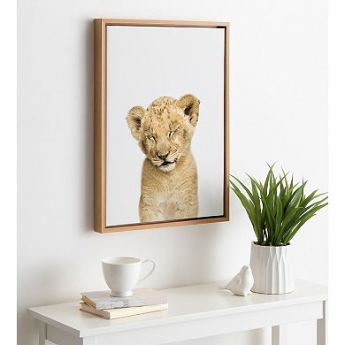 Sylvie Animal Studio Sleepy Lion Framed Canvas by Amy Peterson Art Studio