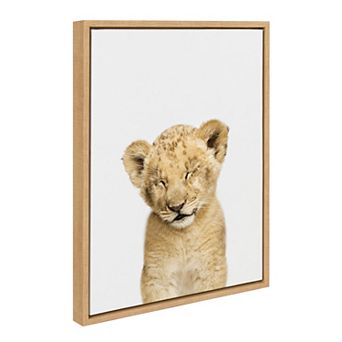 Sylvie Animal Studio Sleepy Lion Framed Canvas by Amy Peterson Art Studio