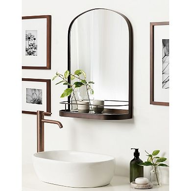 Peyson Framed Arch Mirror with Shelf