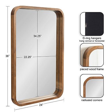 Hutton Wood Framed Rectangle Mirror
