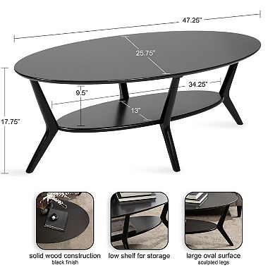 Nylah Oval Coffee Table 48x26x18