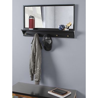 Milley Wall Mirror with Shelf and Pegs