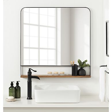 Chadwin Square Wall Mirror with Shelf