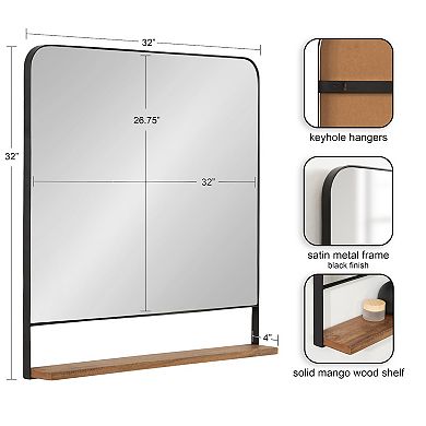 Chadwin Square Wall Mirror with Shelf