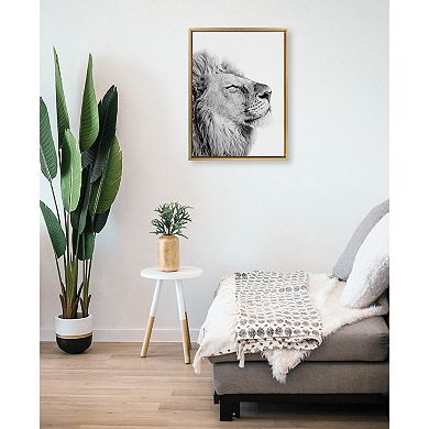 Sylvie Lion Self Actualizing Framed Canvas by Amy Peterson Art Studio