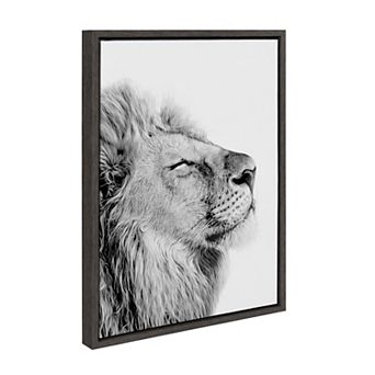 Sylvie Lion Self Actualizing Framed Canvas by Amy Peterson Art Studio