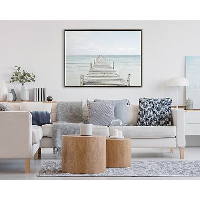 Sylvie Wooden Pier on Beach Framed Canvas by Amy Peterson Art Studio