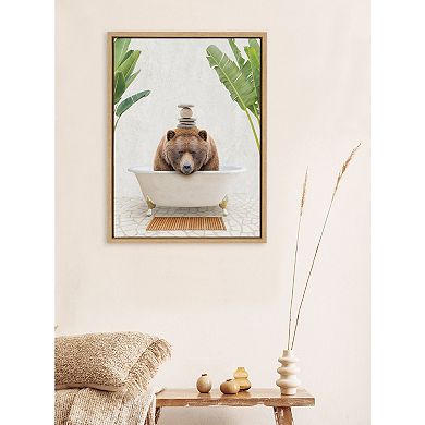 Sylvie Big Bear Bali Bath Framed Canvas by Amy Peterson Art Studio