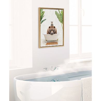 Sylvie Big Bear Bali Bath Framed Canvas by Amy Peterson Art Studio