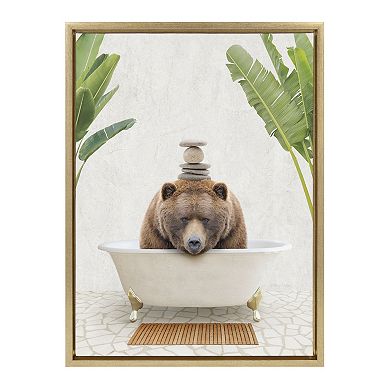 Sylvie Big Bear Bali Bath Framed Canvas by Amy Peterson Art Studio