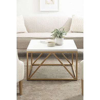 Kaya Wood and Metal Coffee Table 28x28x18
