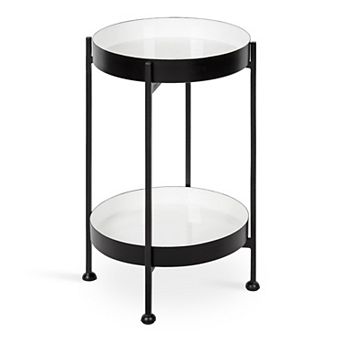 Nira Two-Tiered Metal Side Table 15x15x24