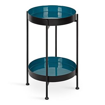 Nira Two-Tiered Metal Side Table 15x15x24