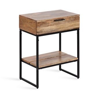 Malone Wood and Metal Side Table 18x13x25
