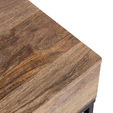 Malone Wood and Metal Side Table 18x13x25