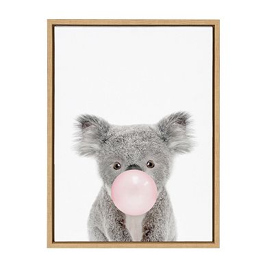 Sylvie Bubble Gum Koala Framed Canvas by Amy Peterson Art Studio