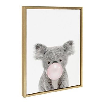 Sylvie Bubble Gum Koala Framed Canvas by Amy Peterson Art Studio