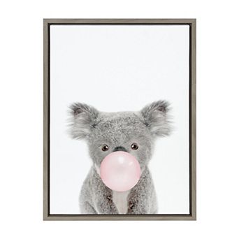 Sylvie Bubble Gum Koala Framed Canvas by Amy Peterson Art Studio
