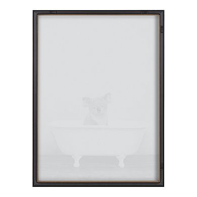 Blake Koala in Bathtub Black and White Framed Printed Glass by Amy Peterson