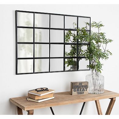 Denault Framed Windowpane Mirror