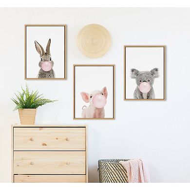 Sylvie Bubble Gum Piglet Framed Canvas by Amy Peterson Art Studio