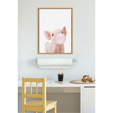 Sylvie Bubble Gum Piglet Framed Canvas by Amy Peterson Art Studio
