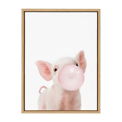 Sylvie Bubble Gum Piglet Framed Canvas by Amy Peterson Art Studio
