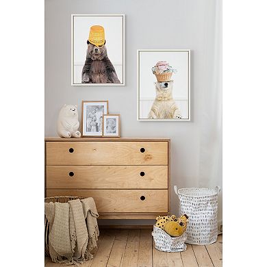 Sylvie Sorting Life Polar Bear 2 Framed Canvas by Amy Peterson Art Studio