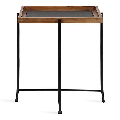 Macabe Wood and Iron Accent Table 20x14x23