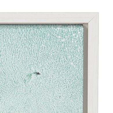 Sylvie Turquoise Beach from Above Framed Canvas by Amy Peterson Art Studio