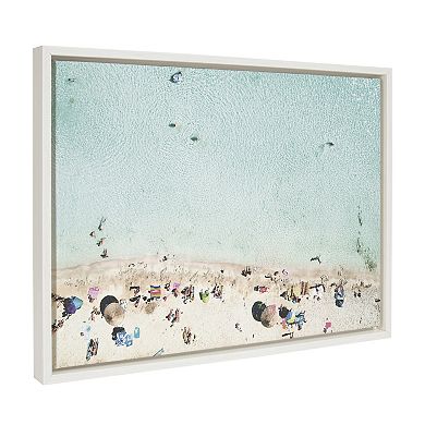 Sylvie Turquoise Beach from Above Framed Canvas by Amy Peterson Art Studio