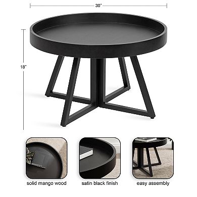 Avery Round Wood Coffee Table 30x30x18