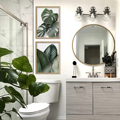 Blake Monstera leaves Framed Printed Glass by Amy Peterson Art Studio