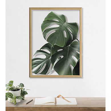 Blake Monstera leaves Framed Printed Glass by Amy Peterson Art Studio