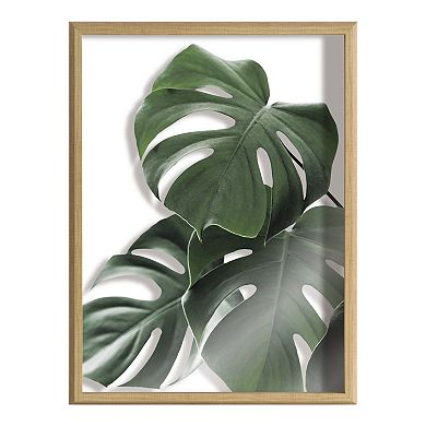Blake Monstera leaves Framed Printed Glass by Amy Peterson Art Studio