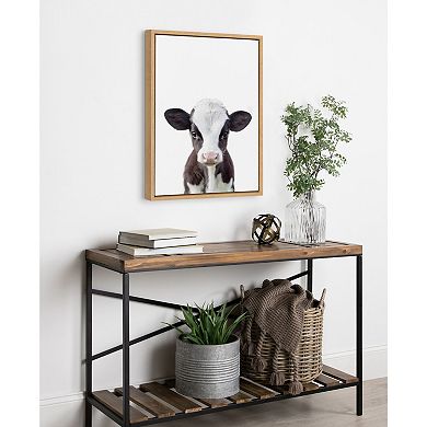 Sylvie Baby Cow Portrait Framed Canvas by Amy Peterson