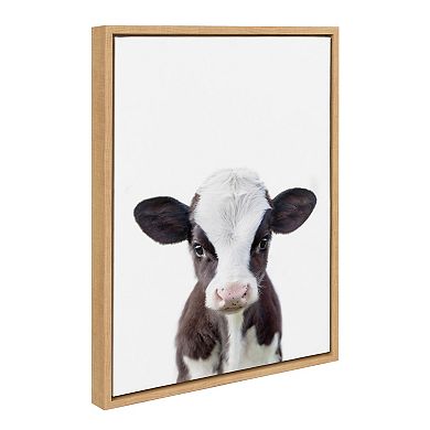 Sylvie Baby Cow Portrait Framed Canvas by Amy Peterson