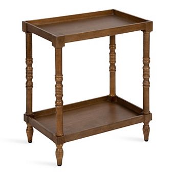 Bellport Wood Side Table with Shelf 22x14x26