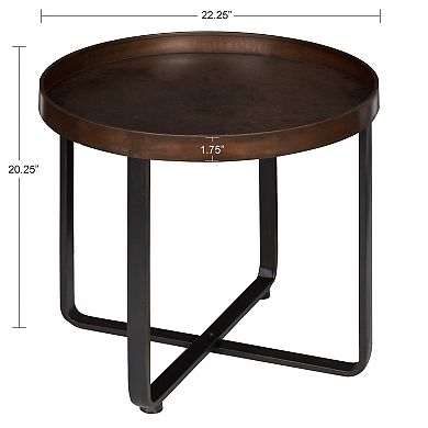 Zabel Round Metal End Table 22" Diameter