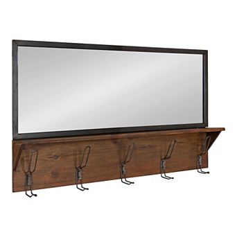 Coburn Metal Mirror with Shelf and Hooks