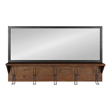 Coburn Metal Mirror with Shelf and Hooks
