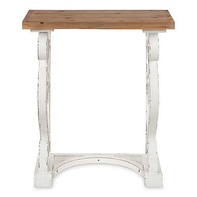 Wyldwood Carved Wood Side Table 24x14x27.5