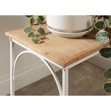 Anthea Wood and Metal End Table 12x12x26