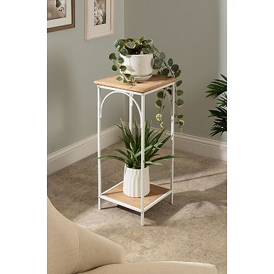 Anthea Wood and Metal End Table 12x12x26