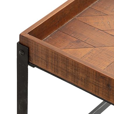 Marsh Wood and Metal Coffee Table 27x27x18