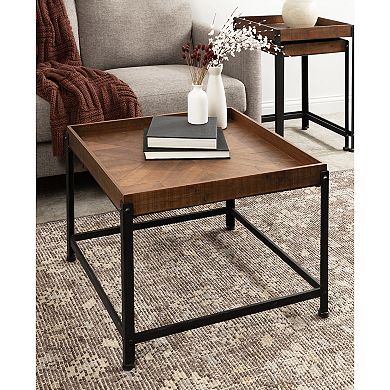 Marsh Wood and Metal Coffee Table 27x27x18